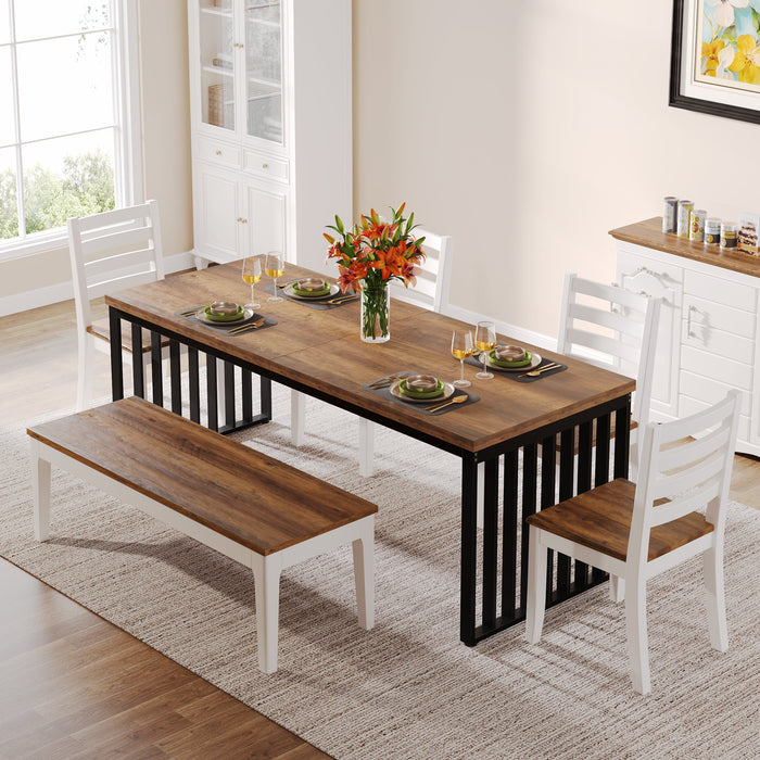 Modern Dining Table, 78.74 inches Sturdy Kitchen Table Tribesigns