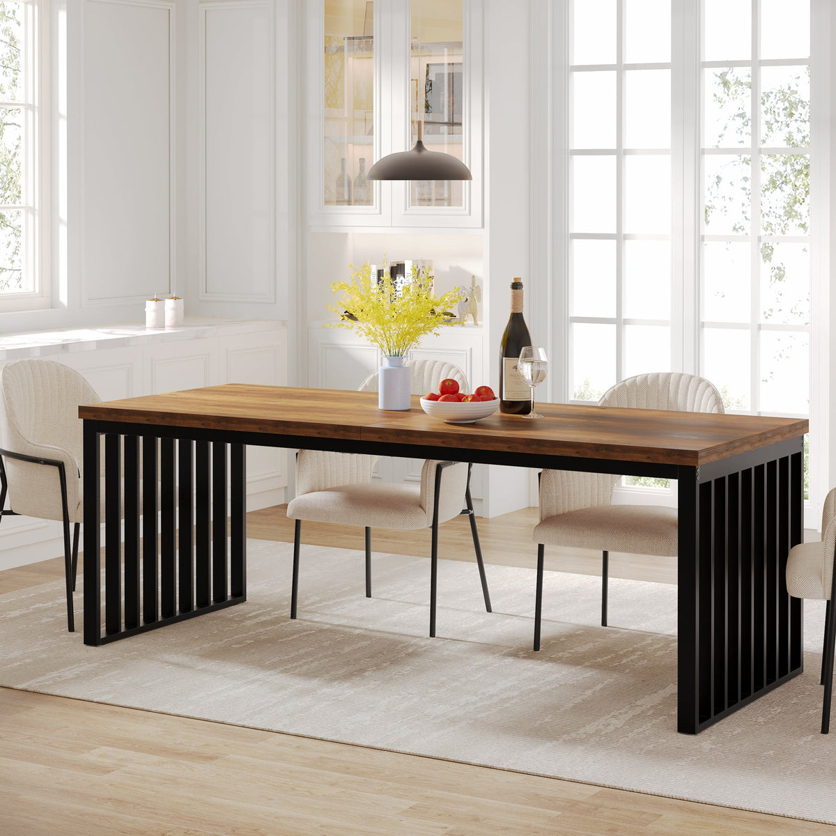 Tribesigns Modern Dining Table, 78.74 inches Sturdy Kitchen Table
