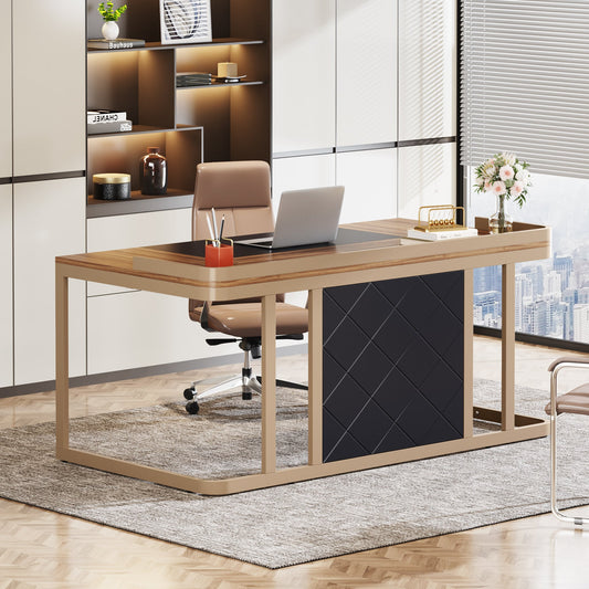 Modern Executive Desk, 63" Computer Desk Rectangular Writing Table Tribesigns