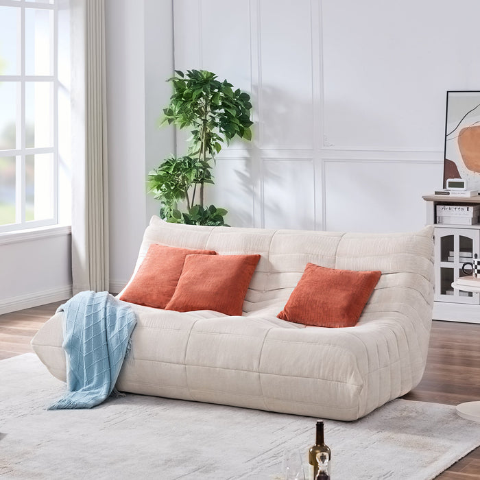 Modern Floor Sofa, Compressed Lazy Soft Togo Sofa with 3 Pillows Tribesigns