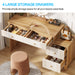 Modern Makeup Vanity Desk Dressing Table with 4 Drawers & Lighted Mirror Tribesigns