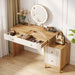 Modern Makeup Vanity Dressing Table with 4 Large Drawers(Without Mirror & Stool) Tribesigns