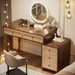 Modern Makeup Vanity Table, Dressing Table Set with 5 Drawers (Without Mirror & Stool) Tribesigns