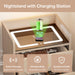 Modern Nightstand, 3 Drawers Bedside Table with Wireless Charging Station Tribesigns