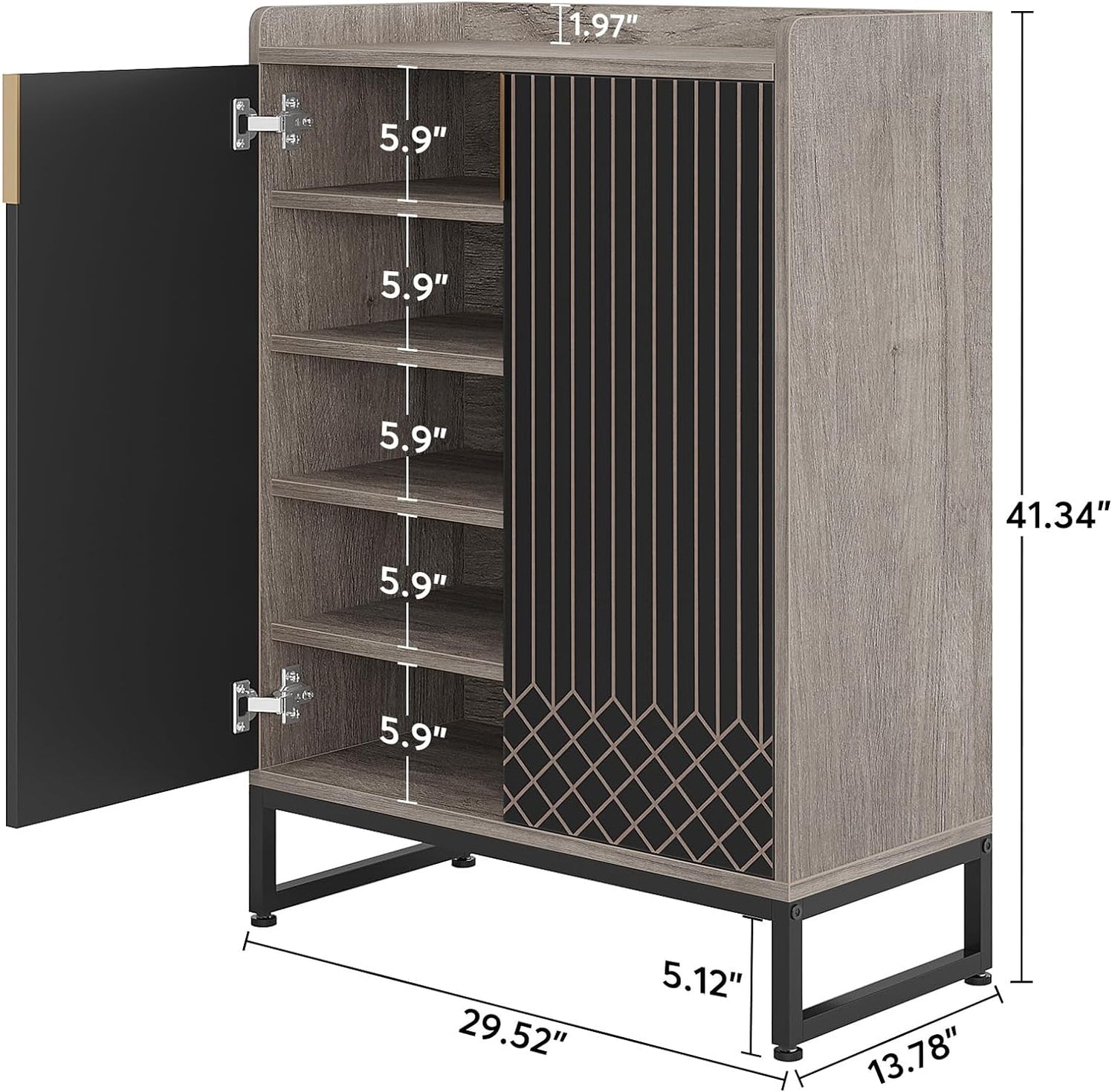 Tribesigns Shoe Cabinet with Doors, 5-Tier 25 Pair Shoe Rack Organizer