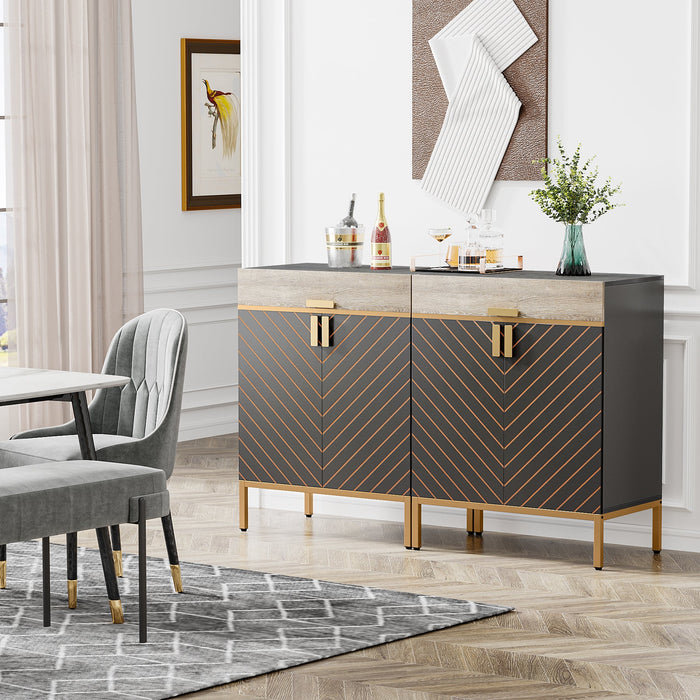 Modern Sideboard Buffet Kitchen Cabinet with Drawer & Removable Shelves Tribesigns