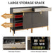 Modern Sideboard Buffet Kitchen Cabinet with Drawer & Removable Shelves Tribesigns