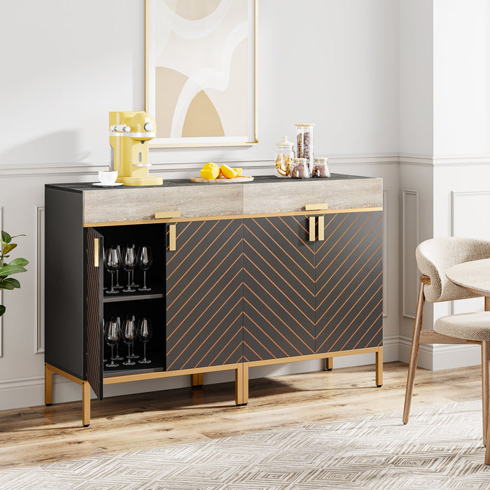 Modern Sideboard Buffet Kitchen Cabinet with Drawer & Removable Shelves Tribesigns