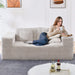 Modular Loveseat, Compression Twin - Size Corduroy Sofa with 2 Pillows Tribesigns