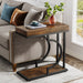 Narrow C Table, Modern End Table Bedside Table with Metal Frame Tribesigns