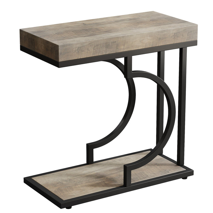 Narrow C Table, Modern End Table Bedside Table with Metal Frame Tribesigns