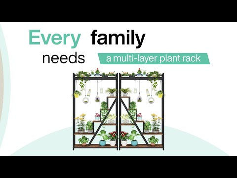 7-Tier Plant Stand, 70.9" Tall Flower Plant Shelf with 5 S-Hooks