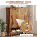 Rattan Shoe Cabinet, 5 - Tier Hidden Shoe Rack with Ventilated Doors Tribesigns