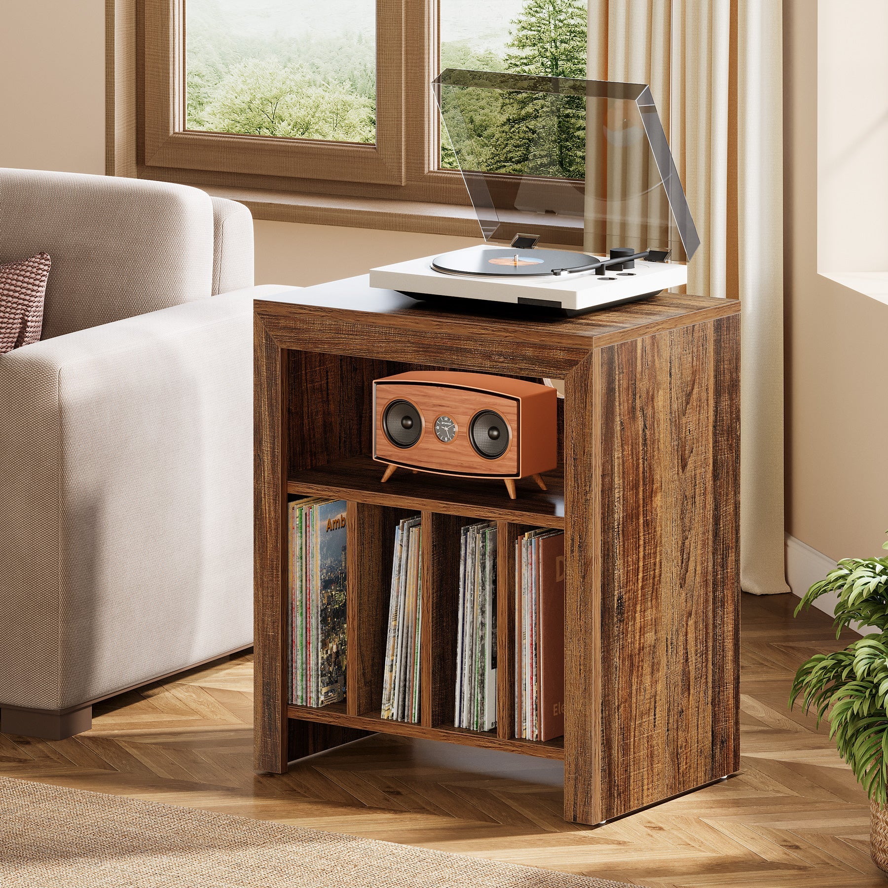 Record Player Stand, Vinyl Record Table Storage Cabinet Turntable Stand