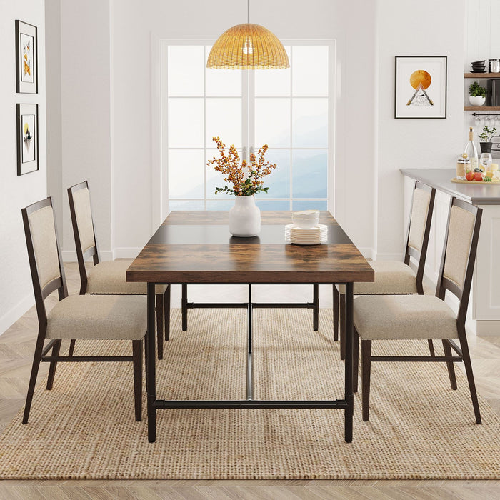 Rectangle Dining Table, Industrial Breakfast Dinner Table for 6 - 8 people Tribesigns