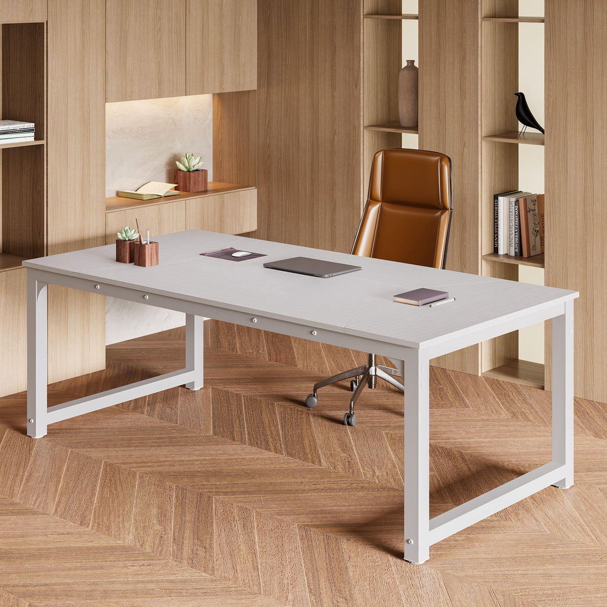 Rectangular Conference Table, 6FT Minimalist Computer Desk-Tribesigns