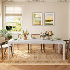 White Rectangular Dining Table for 6-8 People