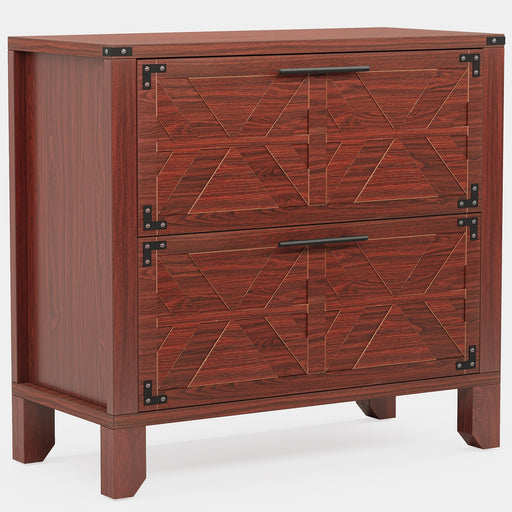 Retro File Cabinet, Storage Cabinet with 2 Storage Drawers Tribesigns