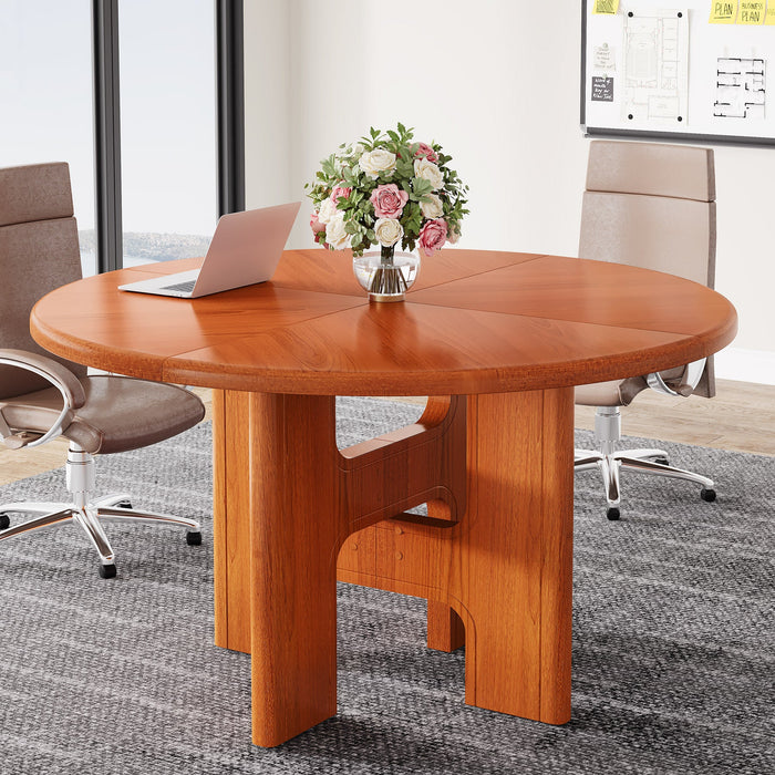 Round Conference Table, Modern Meeting Room Table For 4 Tribesigns