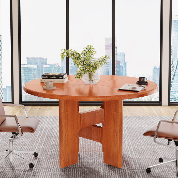 Round Conference Table, Modern Meeting Room Table For 4 Tribesigns