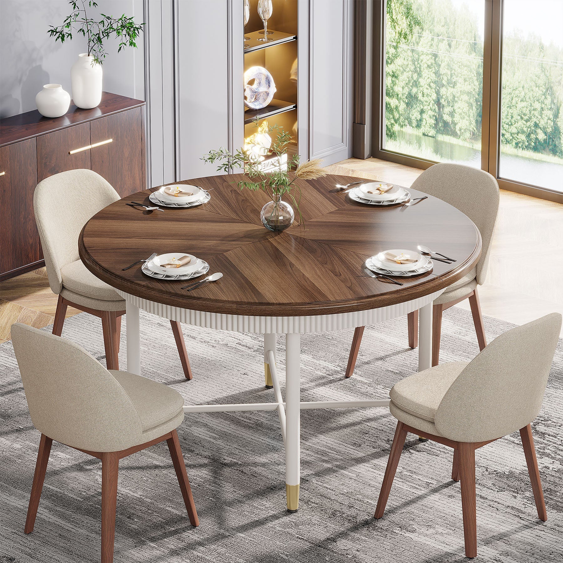 Tribesigns Round Dining Table, 47