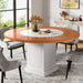 Round Dining Table, 47" Wood Circle Kitchen Table for 4 - 6 Tribesigns