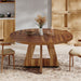 Round Dining Table for 4, 47" Wood Kitchen Table Farmhouse Dinner Table Tribesigns