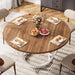 Round Dining Table for 4, Modern 47" Kitchen Table with Metal Base Tribesigns