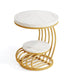 Round End Table, 2 Tiers Faux Marble Side Table with Storage Shelf Tribesigns