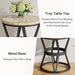 Round End Table, Accent Coffee Table Side Table with Geometric Base Tribesigns