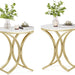 Round End Table Sofa Side Table Small Coffee Table with Metal Frame Tribesigns