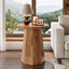 Round End Table, Wooden Couch Side Table with Octagonal Base