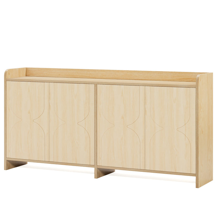 Sideboard Buffet Cabinet with Storage, 63 - Inch Wood Sideboard Cabinet with 4 Doors Tribesigns