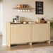 Sideboard Buffet Cabinet with Storage, 63 - Inch Wood Sideboard Cabinet with 4 Doors Tribesigns