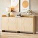 Sideboard Buffet Cabinet with Storage, 63 - Inch Wood Sideboard Cabinet with 4 Doors Tribesigns