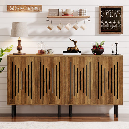 Sideboard Buffet, Set of 2 Storage Cabinet with Adjustable Shelves Tribesigns