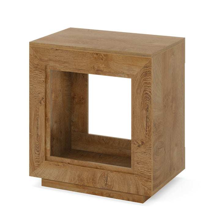 Solid Wood End Table, Square Side Table Nightstands with Storage Tribesigns