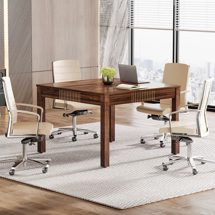 Square Conference Table, Small Meeting Room Table For Home Office Tribesigns