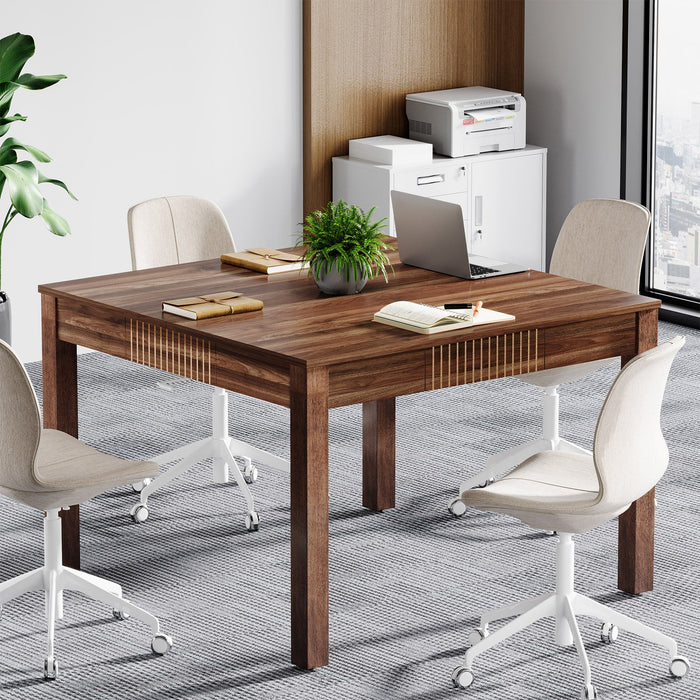 Square Conference Table, Small Meeting Room Table For Home Office Tribesigns