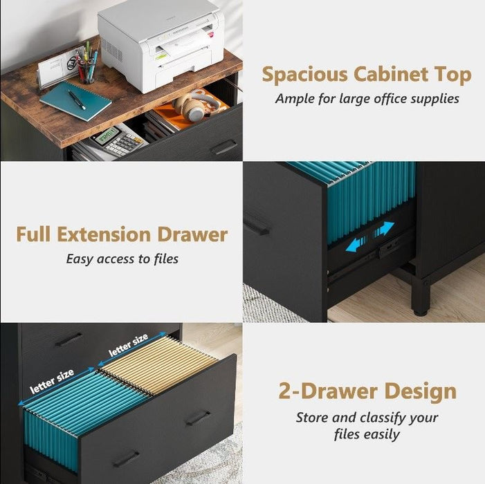 Tribesigns 2 - Drawer File Cabinet, Lateral Filing Cabinet Printer Stand Tribesigns