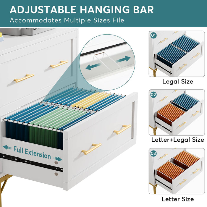 Tribesigns 2 - Drawer File Cabinet, Lateral Storage Cabinet Printer Stand Tribesigns