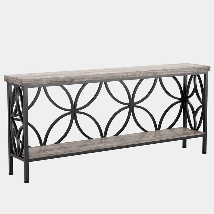 Tribesigns 2 - Tier Console Table, 70.9" Industrial Sofa Table Behind Couch Tribesigns