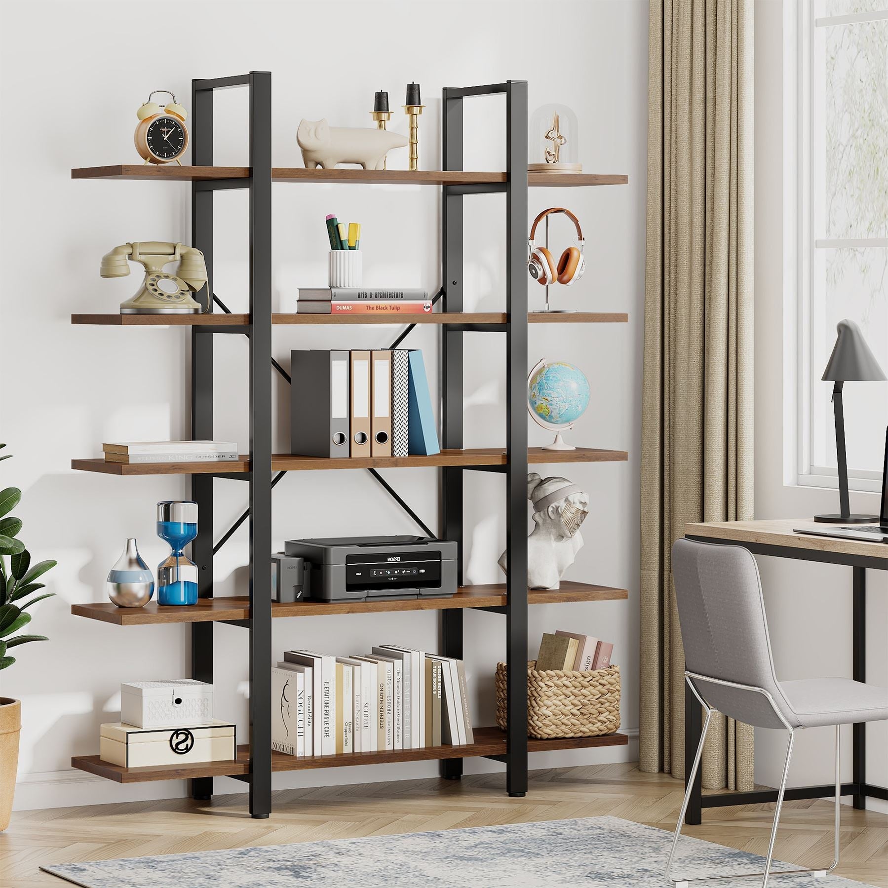 Tribesigns 5-Tier Bookshelf Open Etagere Bookcase