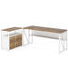 Tribesigns 55" / 63" L - Shaped Executive Desk with Storage Shelves and Mobile File Cabinet Tribesigns