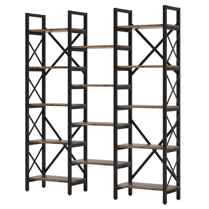 Tribesigns 59" Bookshelf, Triple Wide 5 - Shelf Bookcase Display Rack Tribesigns