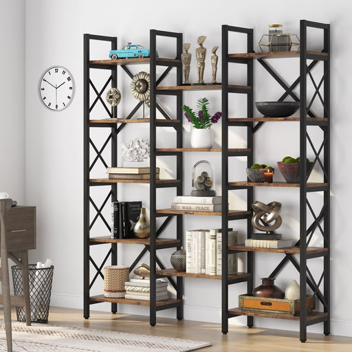 Tribesigns 59" Bookshelf, Triple Wide 5 - Shelf Bookcase Display Rack Tribesigns