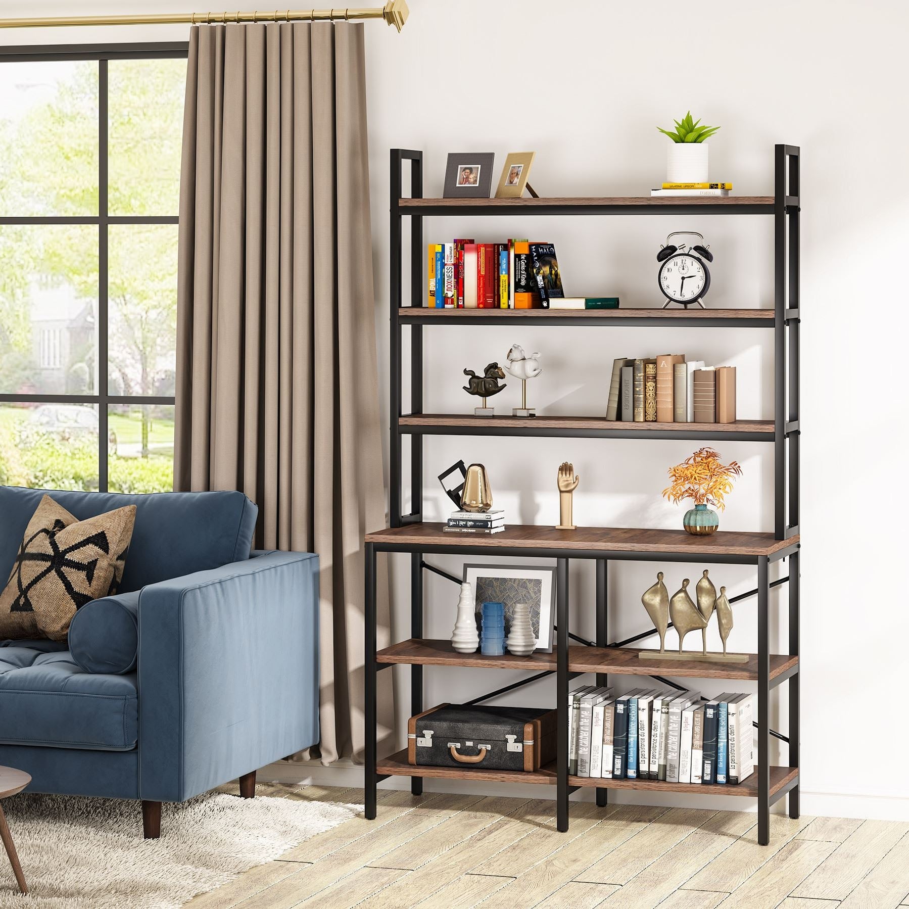 Tribesigns Bookshelf, 6-Tier Standing Etagere Bookcase Storage Rack