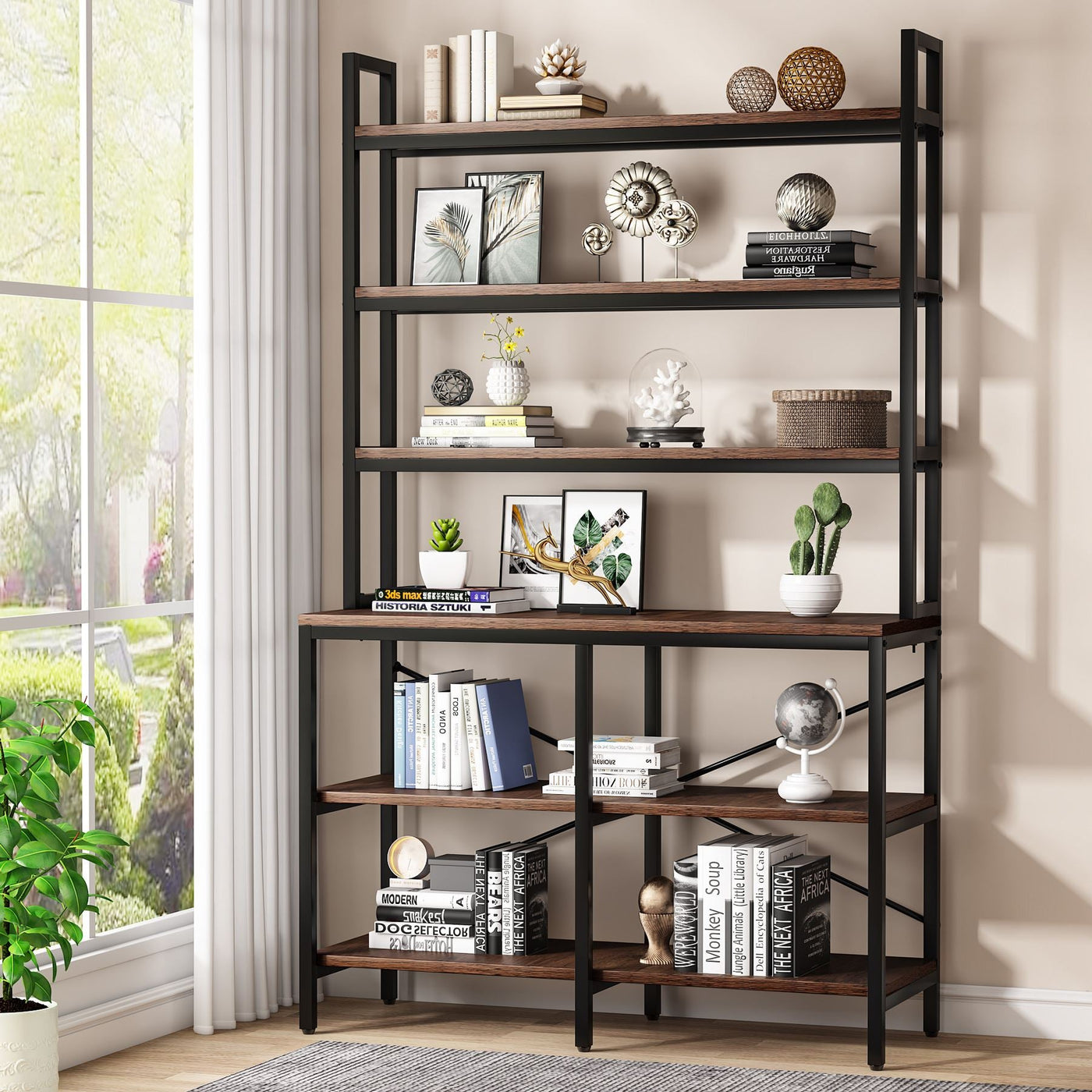 Tribesigns Bookshelf, 6-Tier Standing Etagere Bookcase Storage Rack