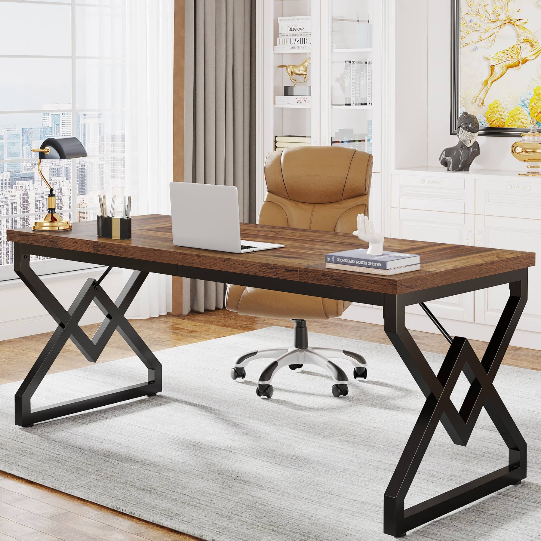 Tribesigns Executive Desk, 63” Large Computer Desk for Home Office