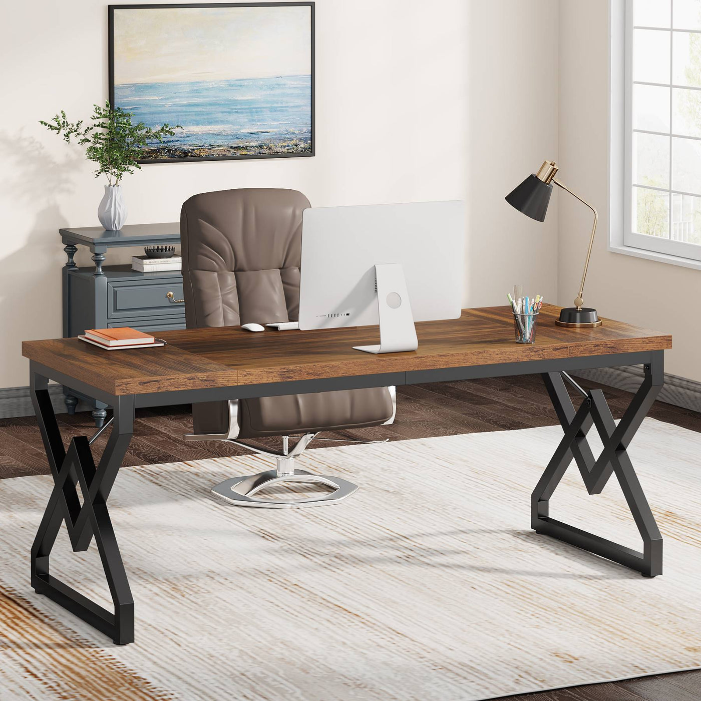 Tribesigns Executive Desk, 63” Large Computer Desk for Home Office